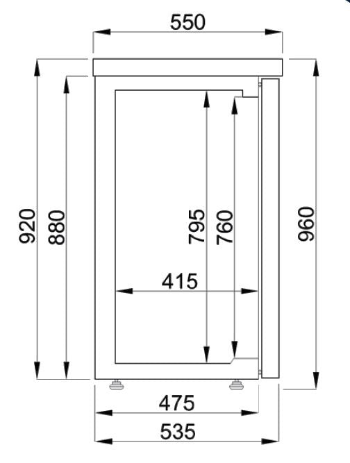 Combisteel Triple Door Back Bar Bottle Cooler Hinged Doors - 7489.5290