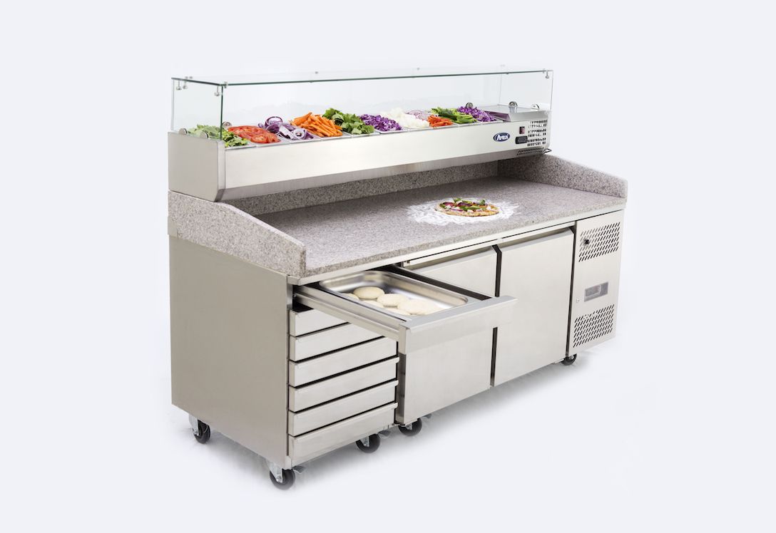 Atosa Double Door Pizza Counter Fridge with 7 Drawers - EPF3480