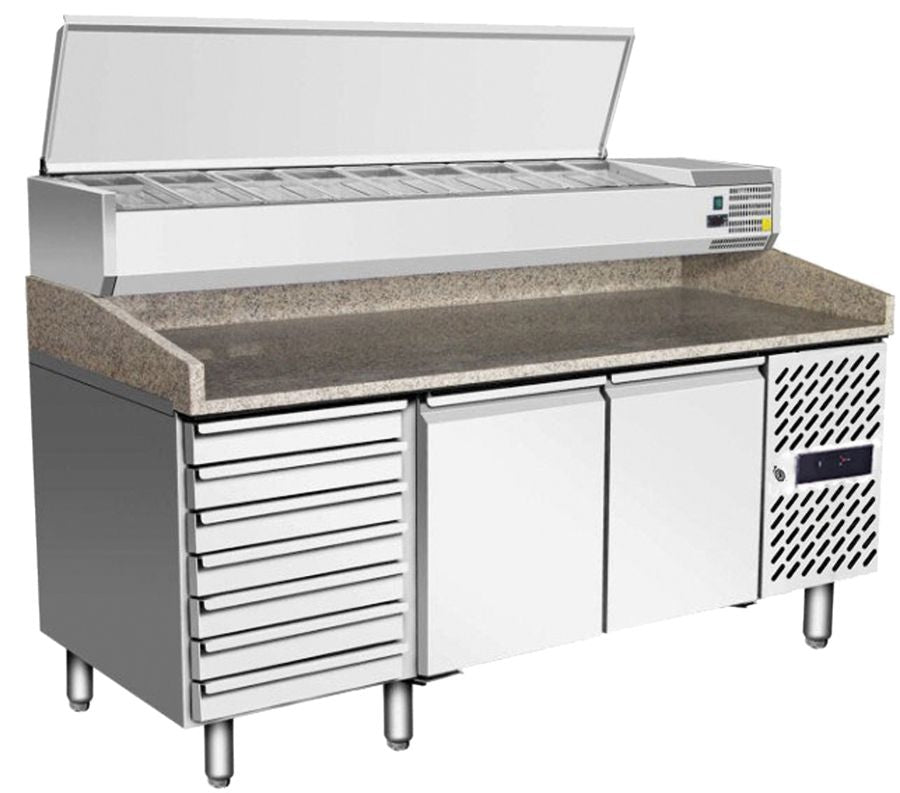 Atosa Double Door Pizza Counter Fridge with 7 Drawers - EPF3480