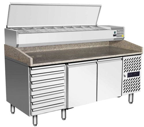 Atosa Double Door Pizza Counter Fridge with 7 Drawers - EPF3480