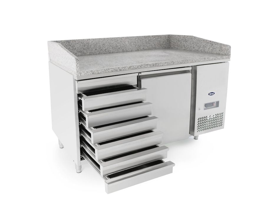 Atosa One Door Pizza Counter Fridge with 7 Drawers - EPF3490