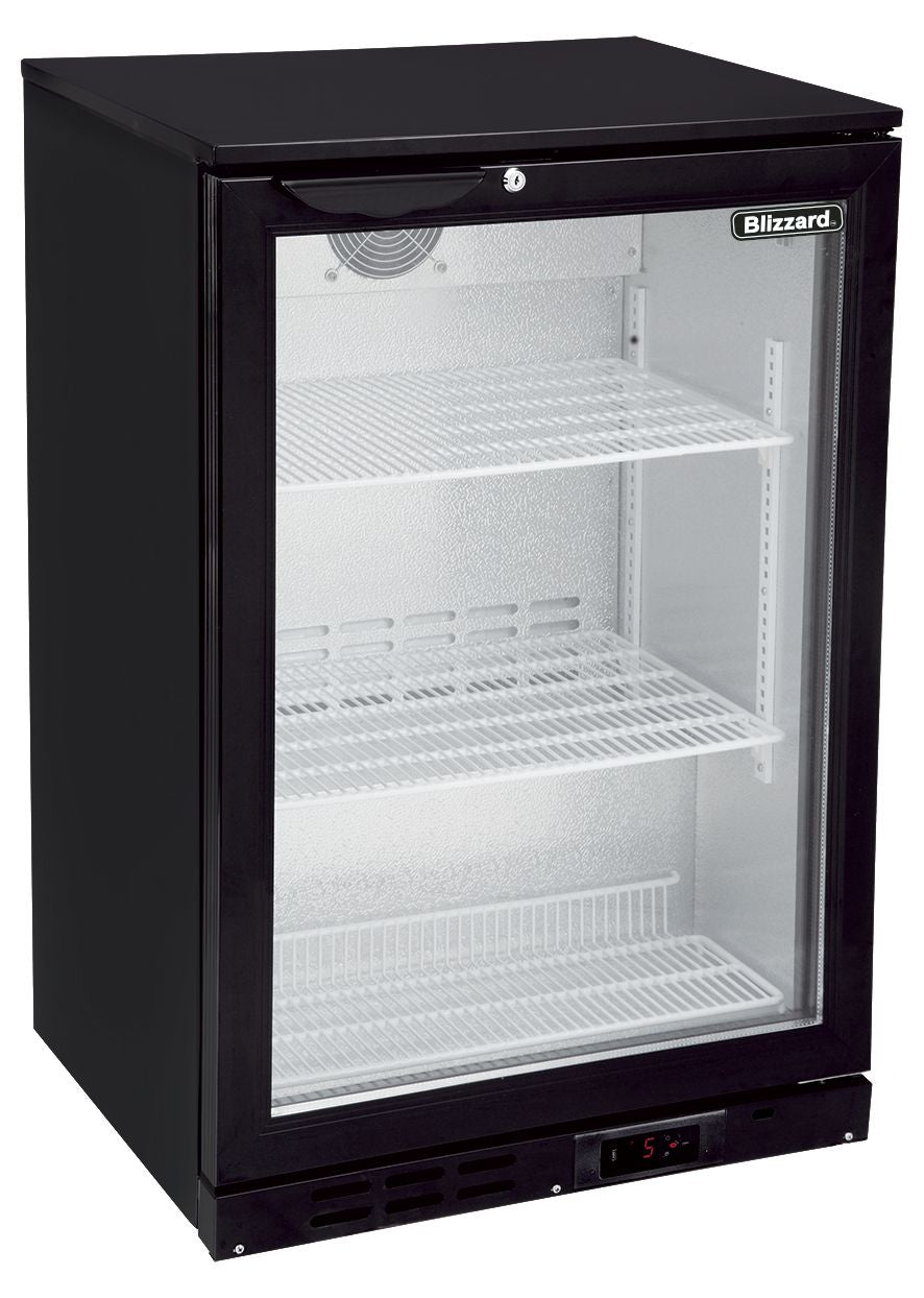 Blizzard Single Door Black Bar Bottle Cooler - BAR1