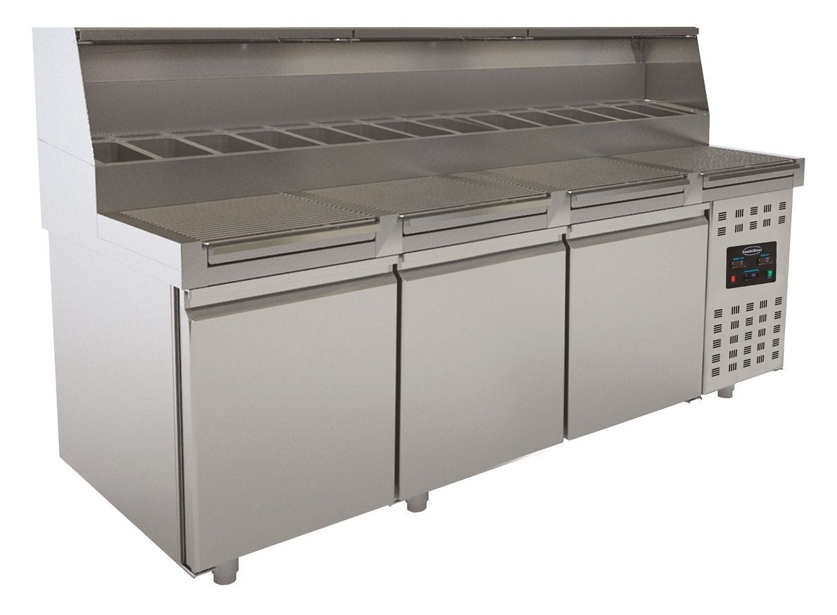 Combisteel 3 Door Pizza Prep Counter Saladette Fridge - 7489.5305