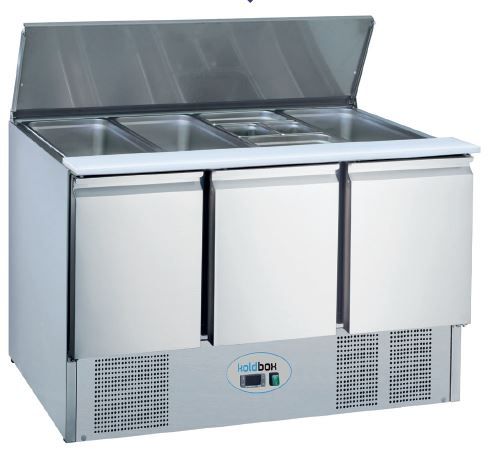 Koldbox 368 Ltr 3 Door Refrigerated Saladette Counter - KXCC3-PREP