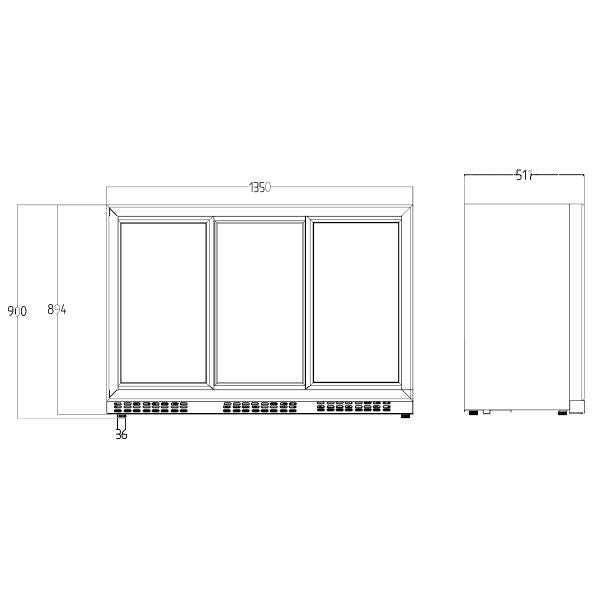Koldbox Triple Sliding Door Bottle Cooler (338 Bottles) - KBC3SL