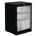 Polar Single Door Back Bar Cooler in Black with LED Lighting - GL011