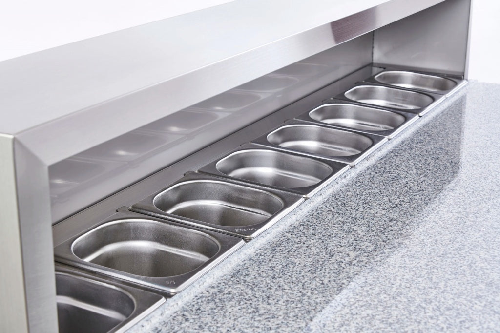 Sterling Pro Cobus 3 Door Pizza Counter Granite Top 8 x GN1/6 402 Litres - SPU903PZ